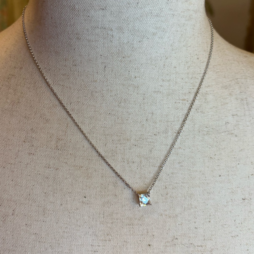 Tycoon 925 Silver Necklace with Dazzling CZ Pendant EUC